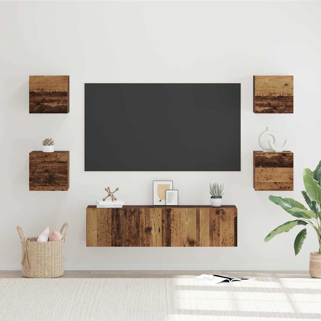 Ensemble meuble TV 6 pcs Bois ancien Moyen 120 x 30 x 30 cm - XIOS