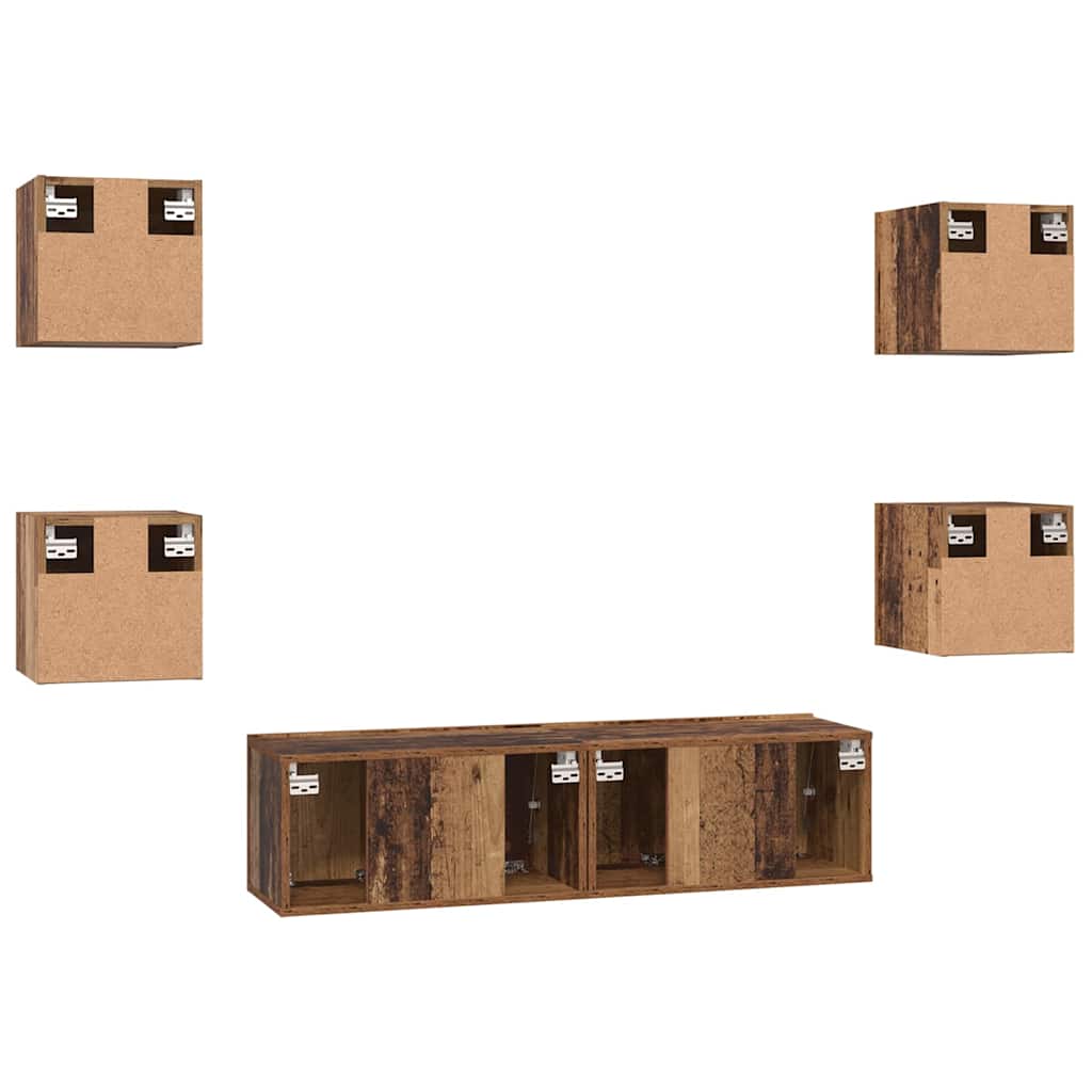 Ensemble meuble TV 6 pcs Bois Ancien Bois d'ingénierie - XIOS