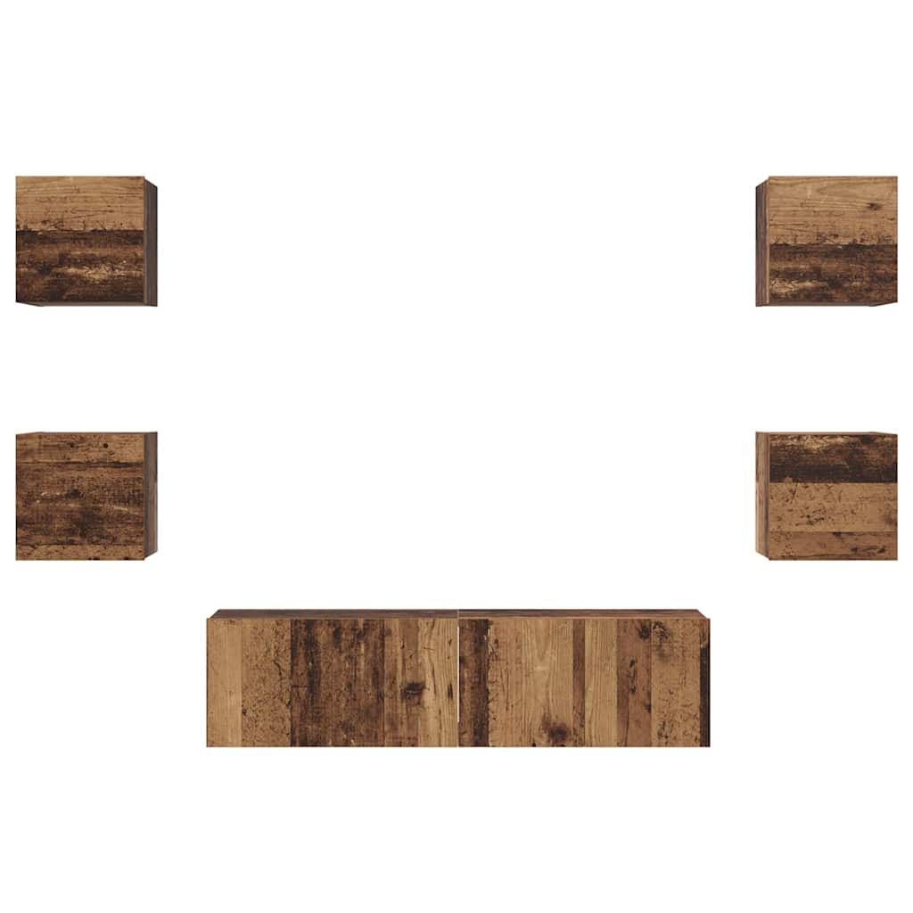 Ensemble meuble TV 6 pcs Bois ancien Moyen 120 x 30 x 30 cm - XIOS