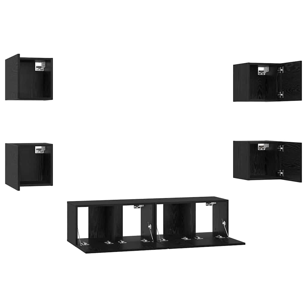 Ensemble meuble TV 6 pcs Chêne noir Bois d'ingénierie - XIOS