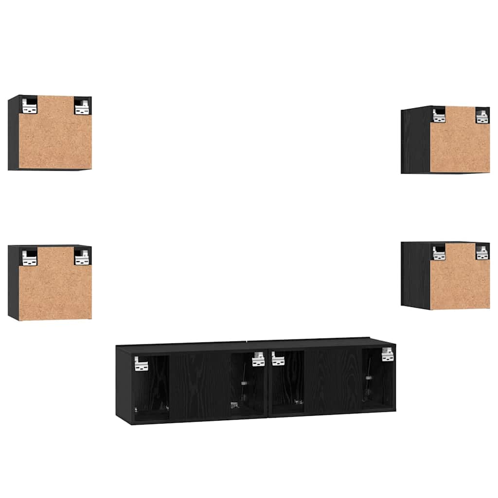 Ensemble meuble TV 6 pcs Chêne noir Bois d'ingénierie - XIOS