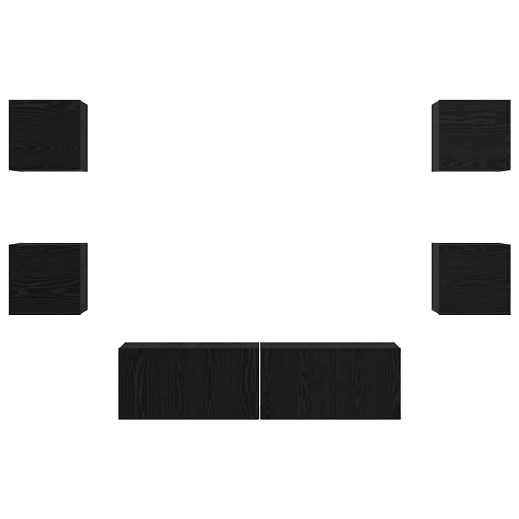 Ensemble meuble TV 6 pcs Chêne noir Bois d'ingénierie - XIOS
