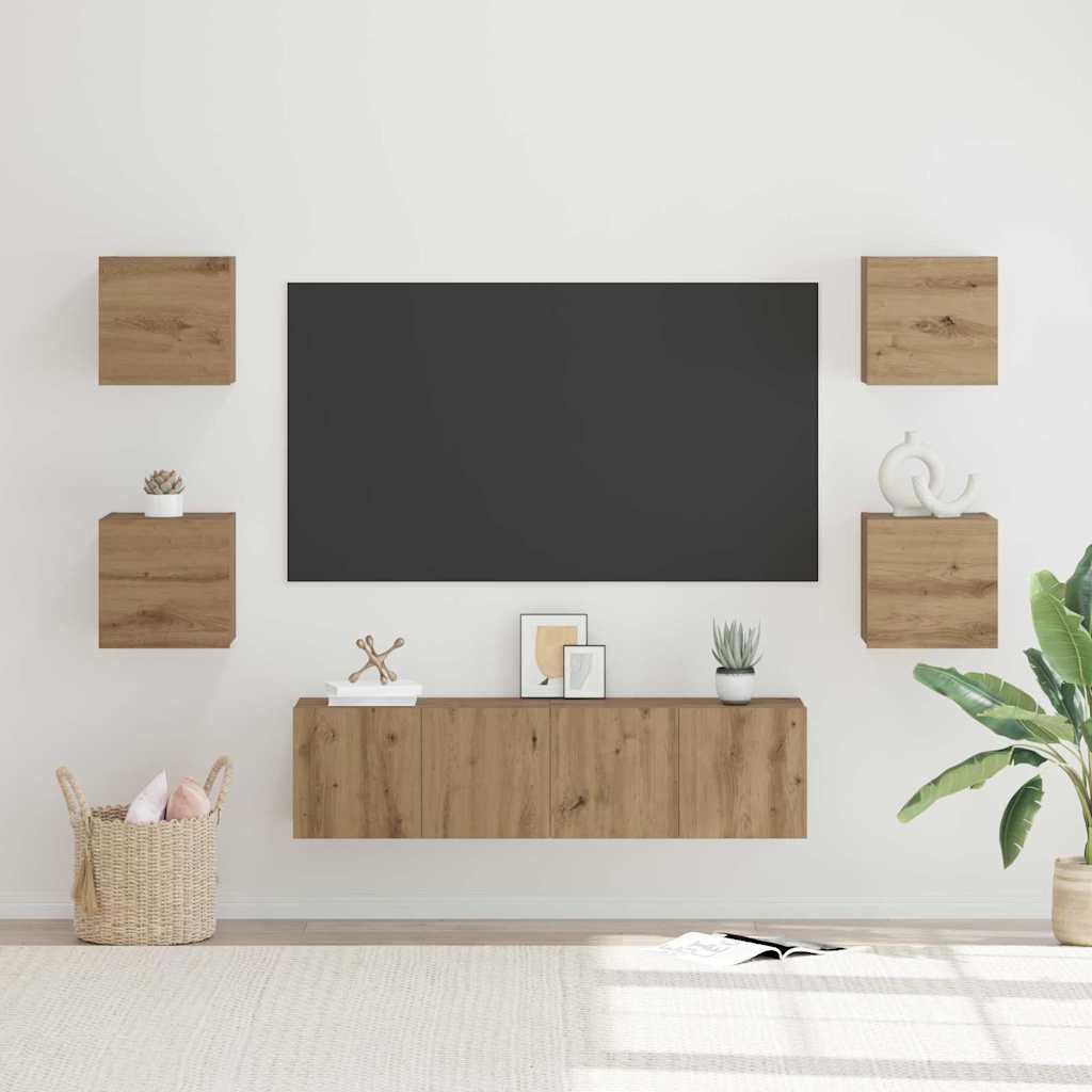 Ensemble meuble TV 6 pcs Chêne artisanal Bois d'ingénierie - XIOS
