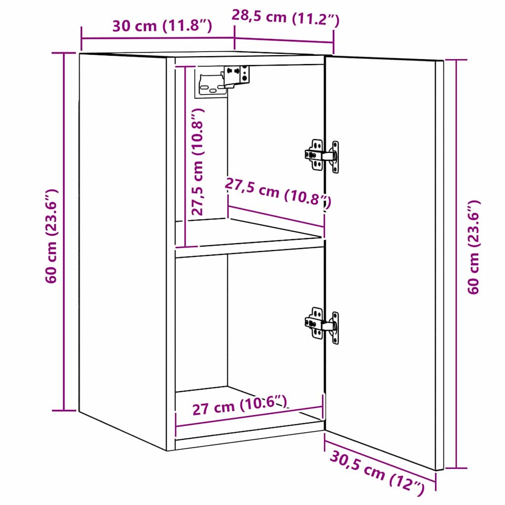 Ensemble meuble TV 7 pcs Chêne noir 30.5 x 30 x 60 cm - XIOS