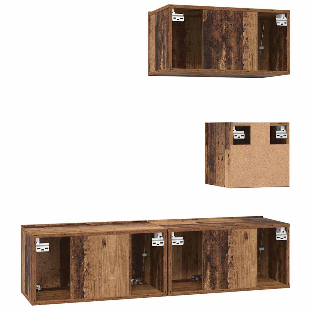 Ensemble meuble TV 4 pcs Bois ancien 60 x 30 x 30 cm - XIOS