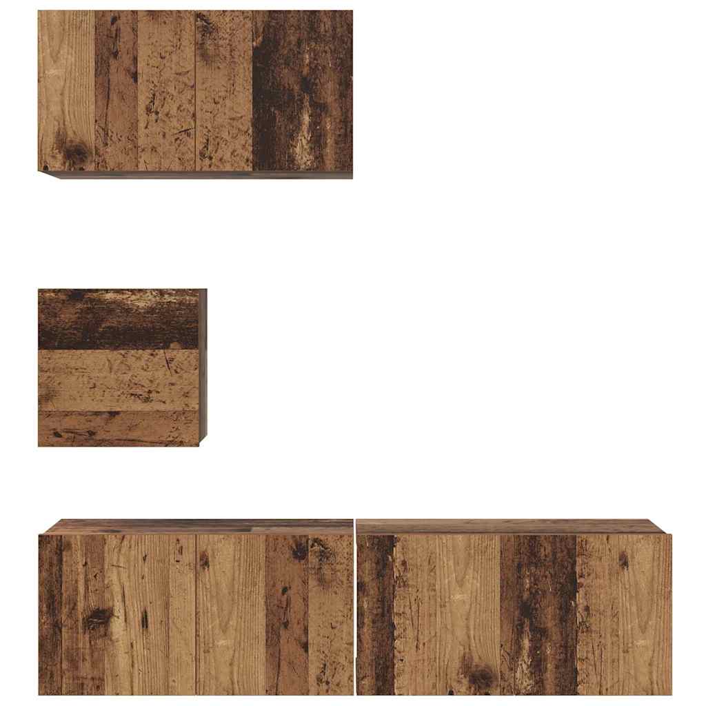 Ensemble meuble TV 4 pcs Bois ancien 60 x 30 x 30 cm - XIOS