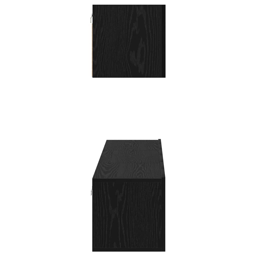 Ensemble meuble TV 4 pc Chêne noir Bois d'ingénierie