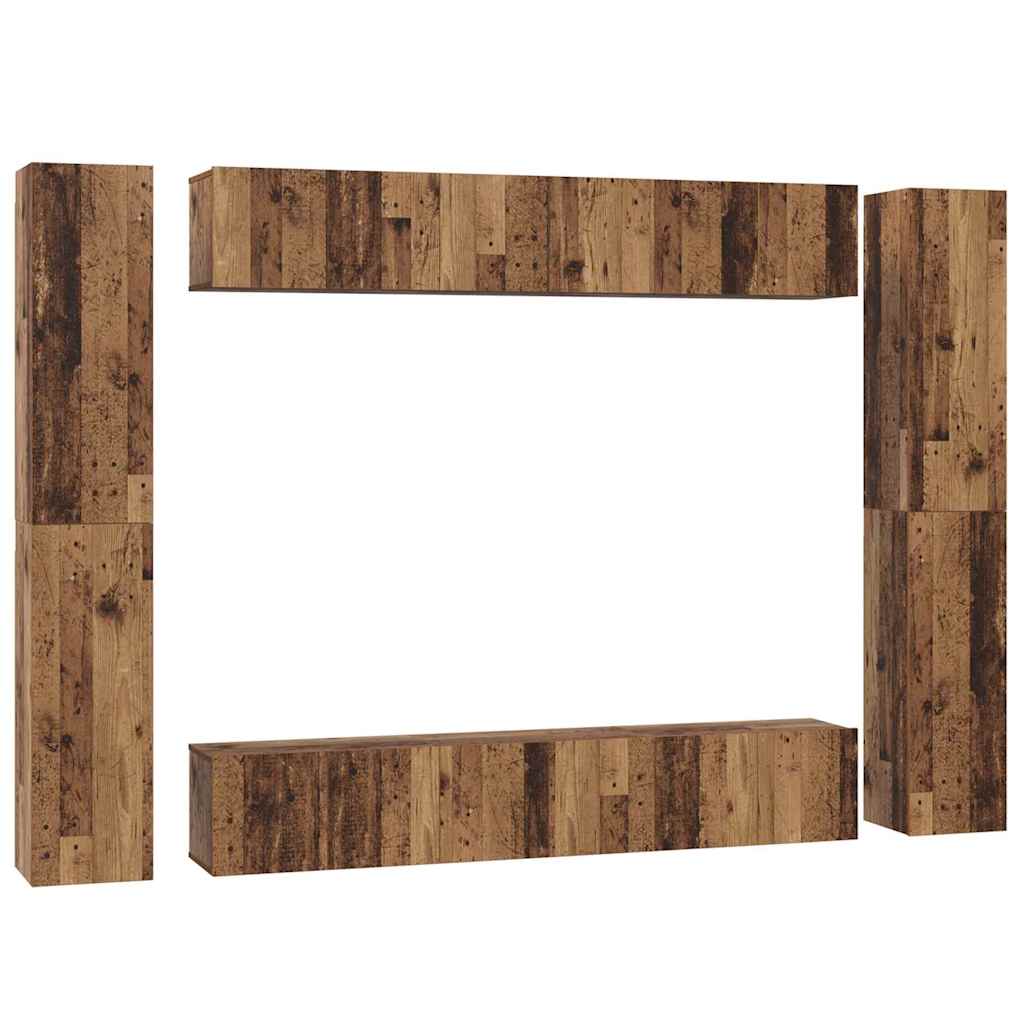 Ensemble meuble TV 10 pcs Bois Ancien Bois d'ingénierie - XIOS
