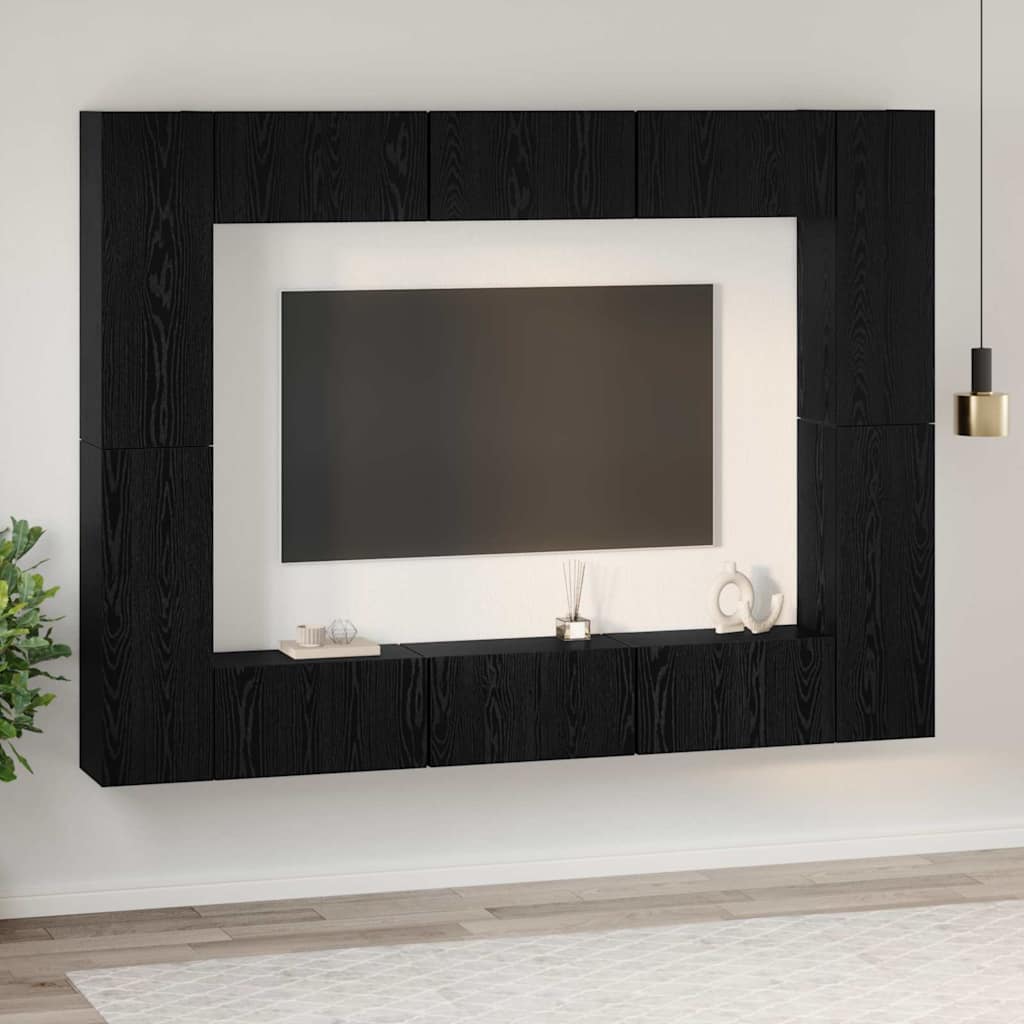 Ensemble meuble TV 10 pcs Chêne noir Moyen 30,5 x 30 x 90 cm - XIOS