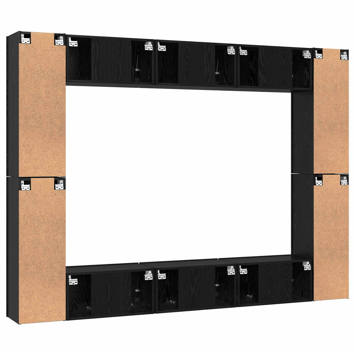 Ensemble meuble TV 10 pc Chêne noir Bois d'ingénierie