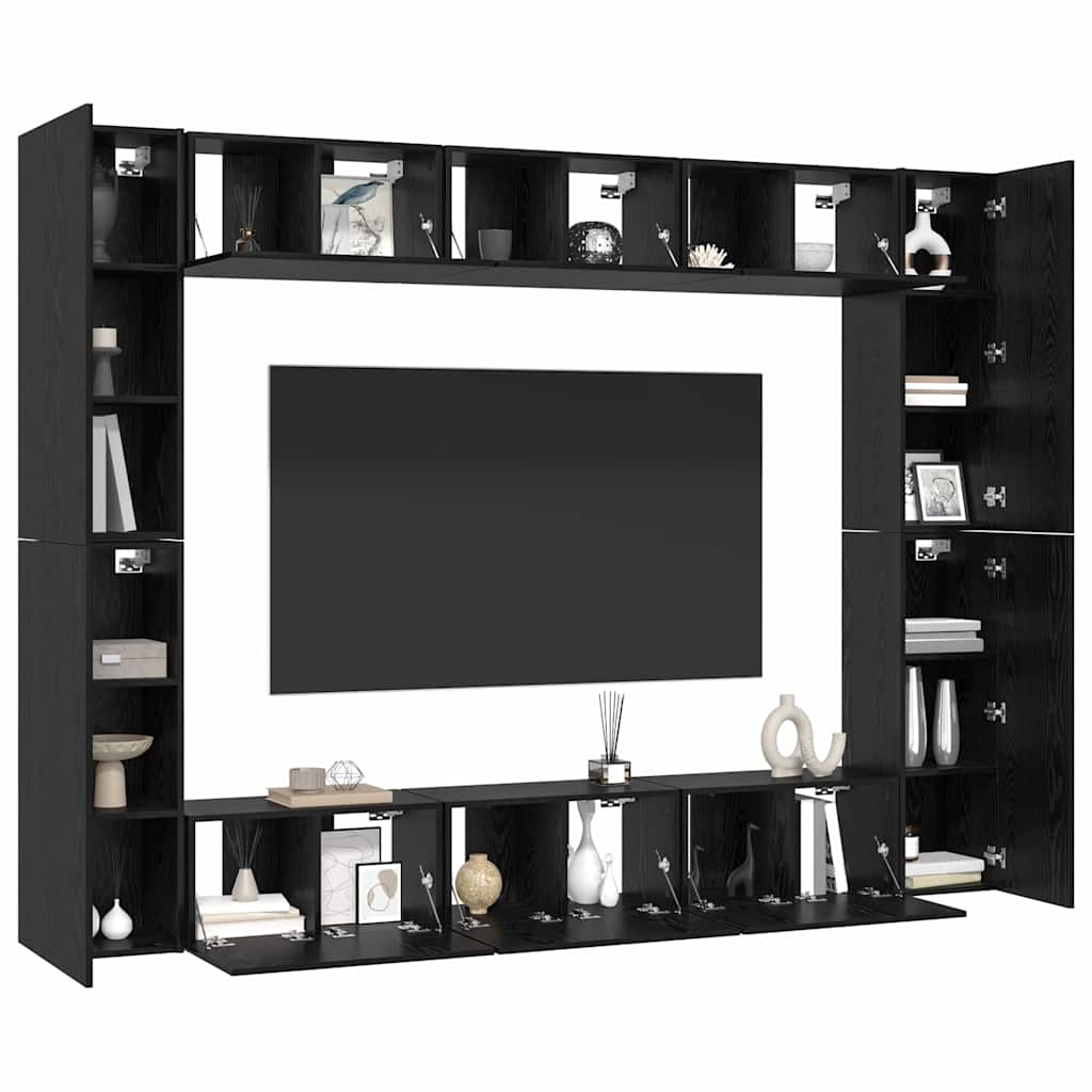 Ensemble meuble TV 10 pcs Chêne noir Moyen 30,5 x 30 x 90 cm - XIOS