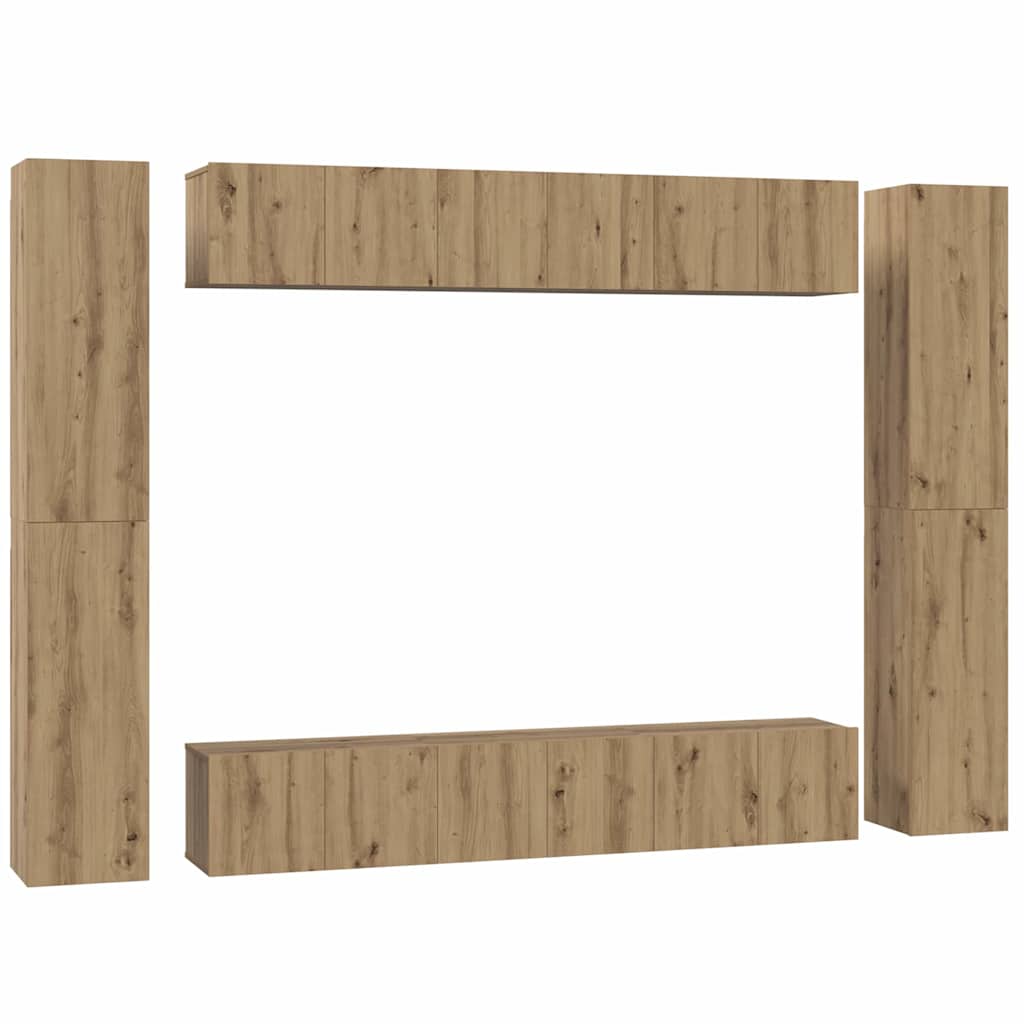 Ensemble meuble TV 10 pc Chêne artisanal Bois d'ingénierie