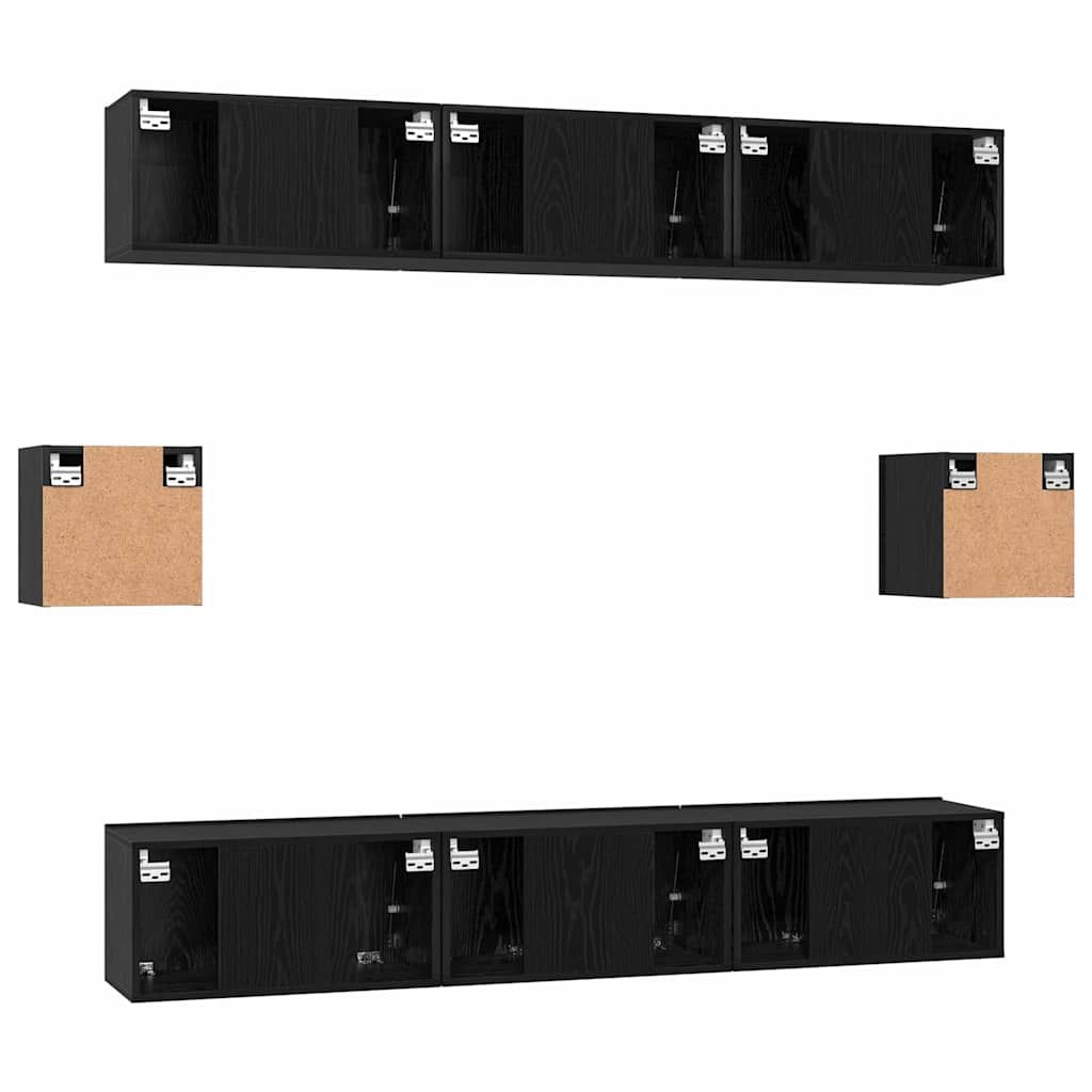 Ensemble meuble TV 8 pcs Chêne noir Bois d'ingénierie - XIOS