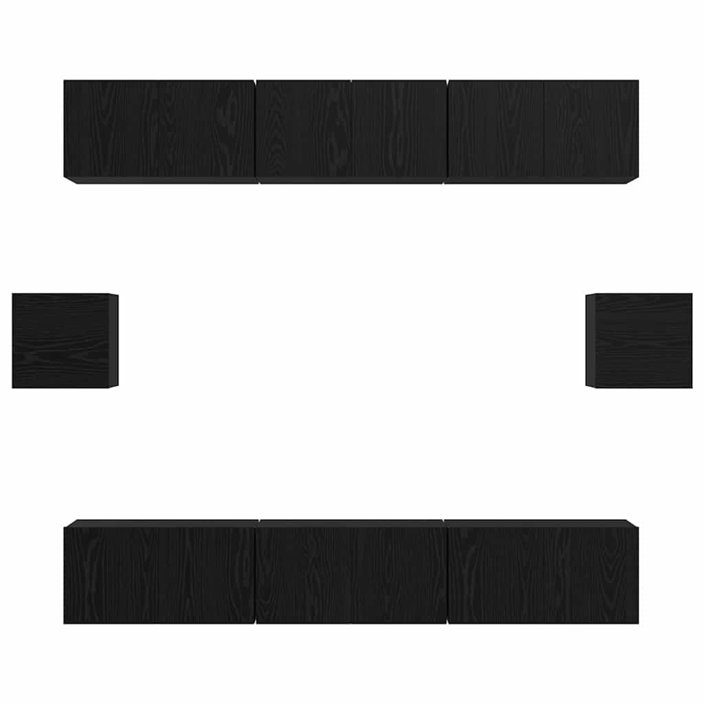Ensemble meuble TV 8 pcs Chêne noir Bois d'ingénierie - XIOS