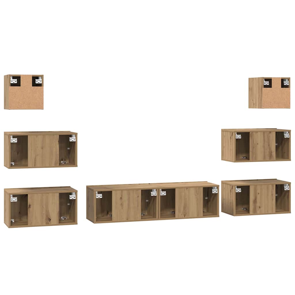 Ensemble meuble TV 8 pc Chêne artisanal Bois d'ingénierie