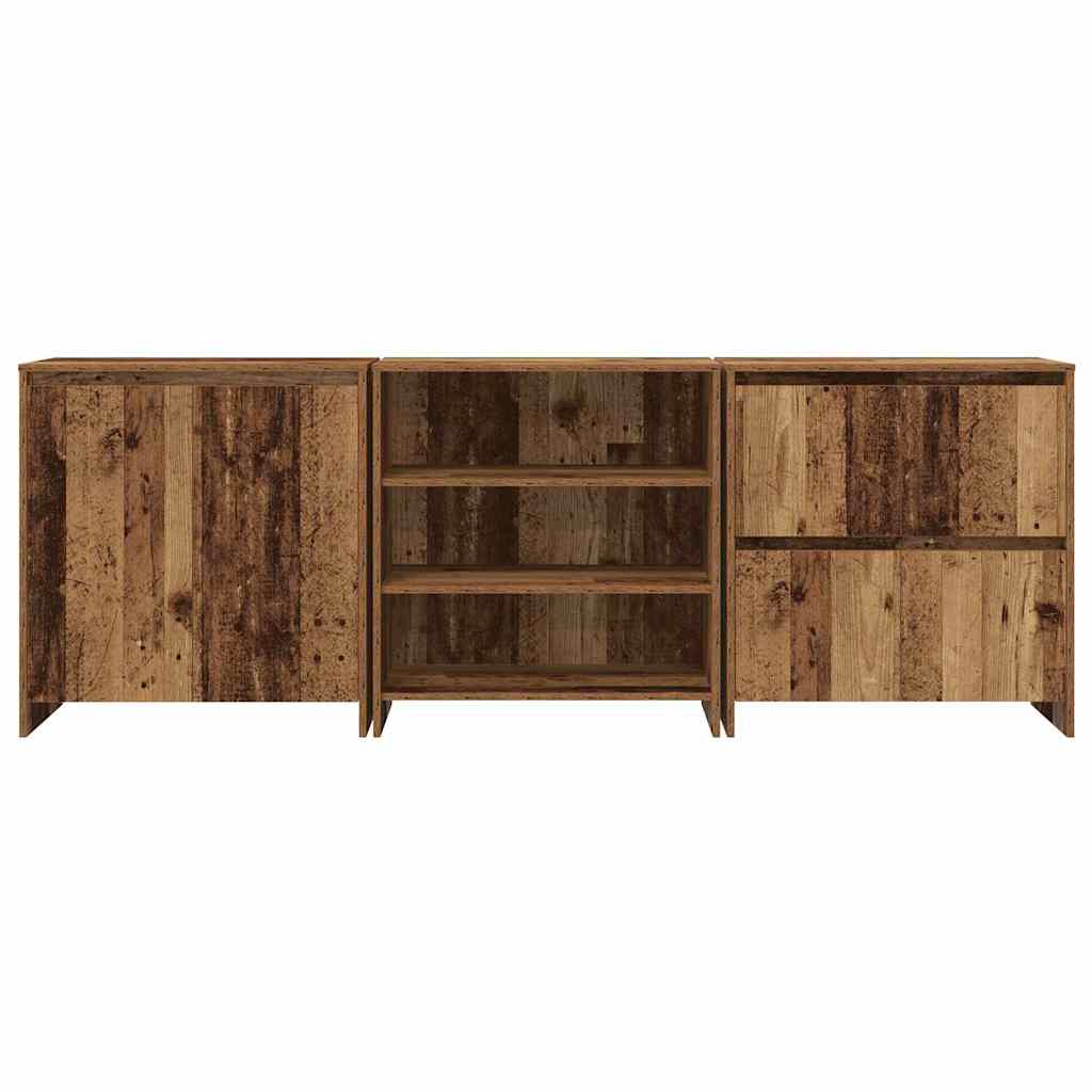 Buffets 3 pcs Bois ancien 70 x 41 x 75 cm Bois d'ingénierie - XIOS