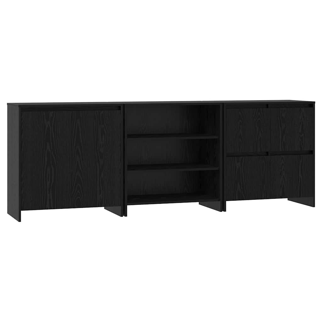 Buffet 3 pcs Chêne noir 70 x 41 x 75 cm Bois d'ingénierie - XIOS