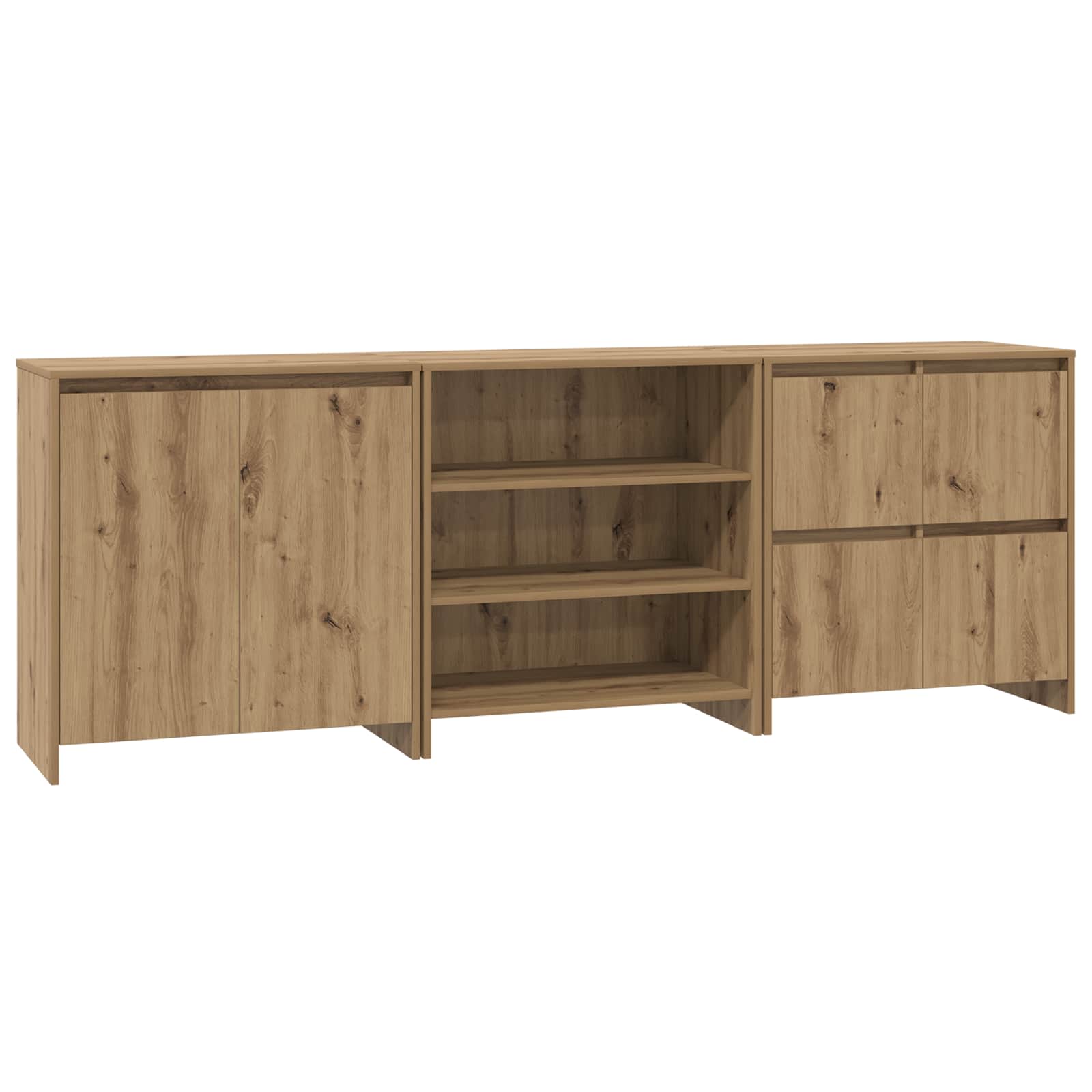 Buffet 3 pc Chêne artisanal 70 x 41 x 75 cm Bois d'ingénierie - XIOS