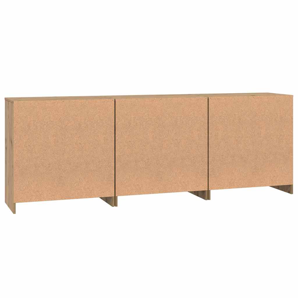 Buffets 3 pcs chêne artisanal 70 x 41 x 75 cm Bois d'ingénierie - XIOS