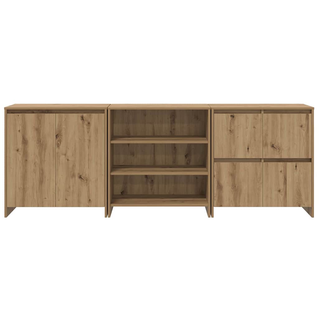 Buffets 3 pcs chêne artisanal 70 x 41 x 75 cm Bois d'ingénierie - XIOS