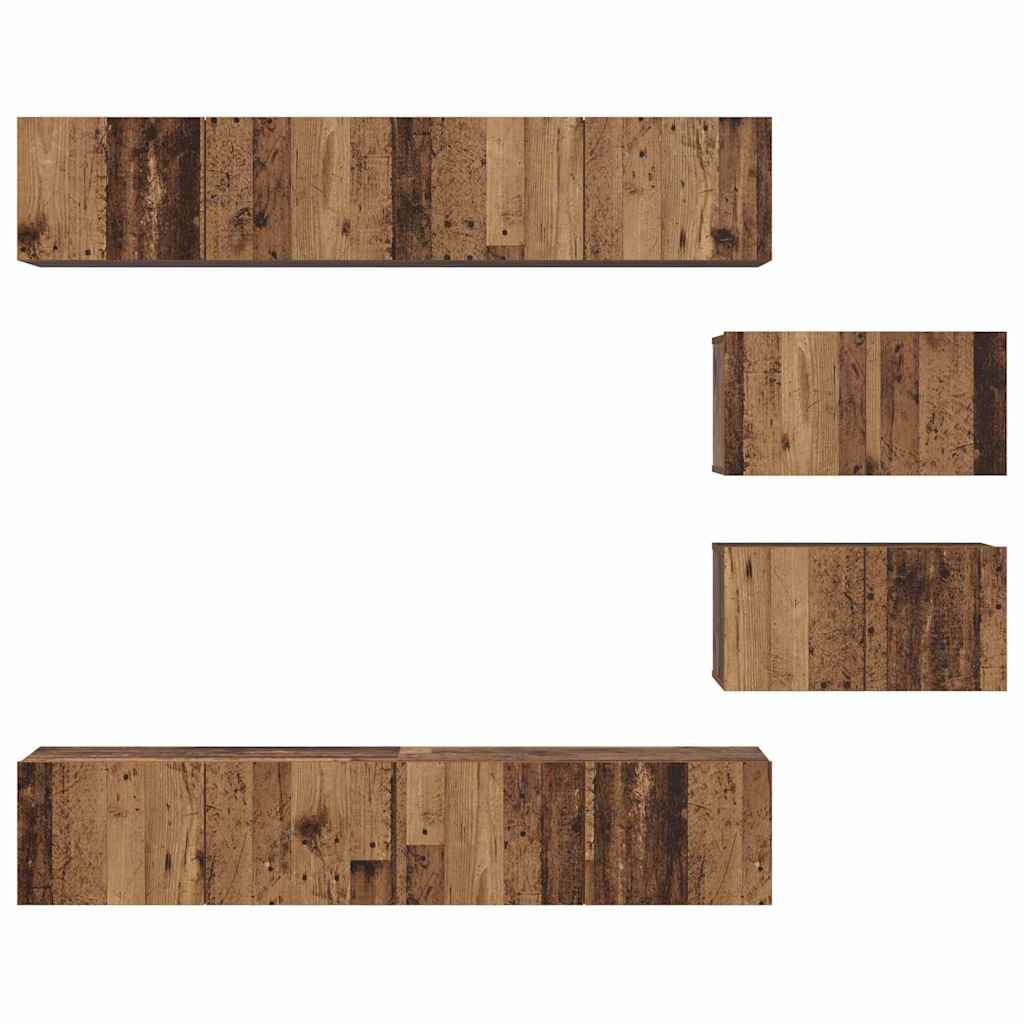 Ensemble meuble TV 6 pcs Bois Ancien Bois d'ingénierie - XIOS