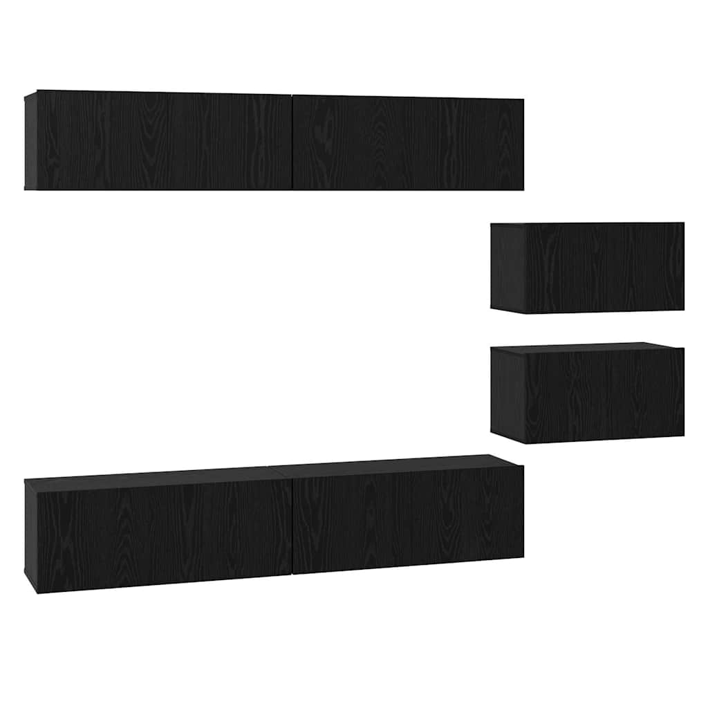 Ensemble meuble TV 6 pcs Chêne noir Bois d'ingénierie - XIOS