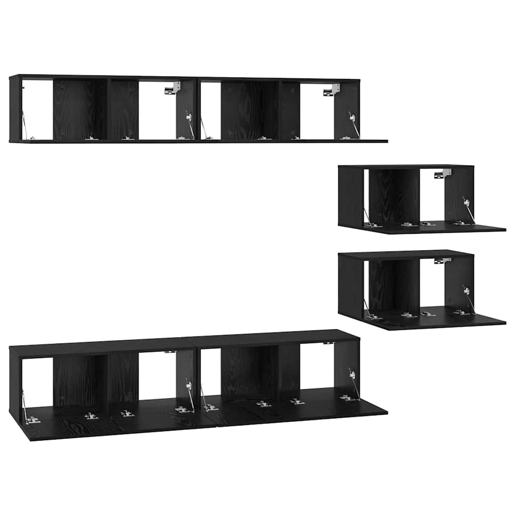 Ensemble meuble TV 6 pcs Chêne noir Bois d'ingénierie - XIOS