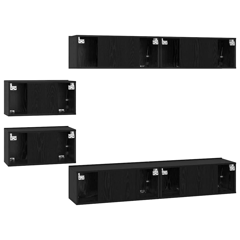 Ensemble meuble TV 6 pcs Chêne noir Bois d'ingénierie - XIOS