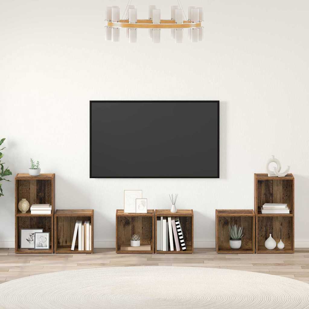 Ensemble meuble TV 6 pcs Bois Ancien Bois d'ingénierie - XIOS