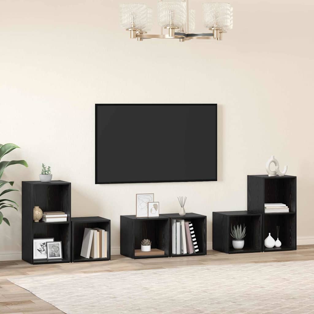 Ensemble meuble TV 6 pcs Chêne noir Bois d'ingénierie - XIOS
