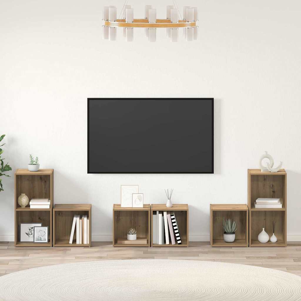 Ensemble meuble TV 6 pcs Chêne artisanal Bois d'ingénierie - XIOS