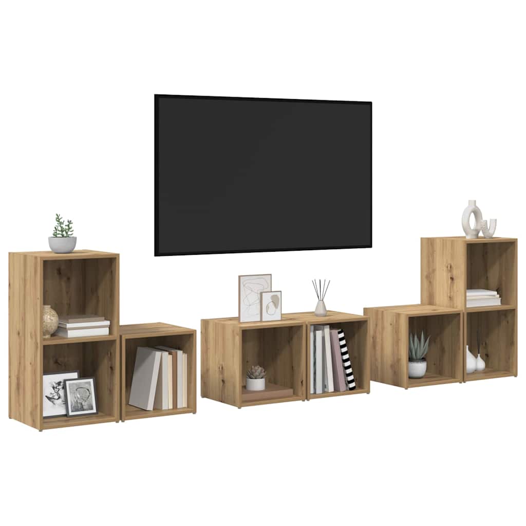 Ensemble meuble TV 6 pcs Chêne artisanal Bois d'ingénierie - XIOS