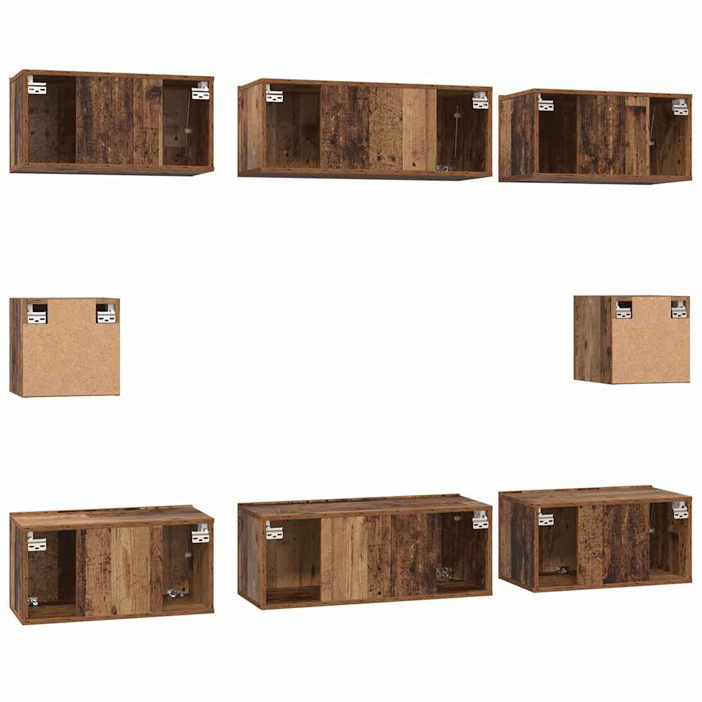 Ensemble meuble TV 8 pcs Bois Ancien Bois d'ingénierie - XIOS