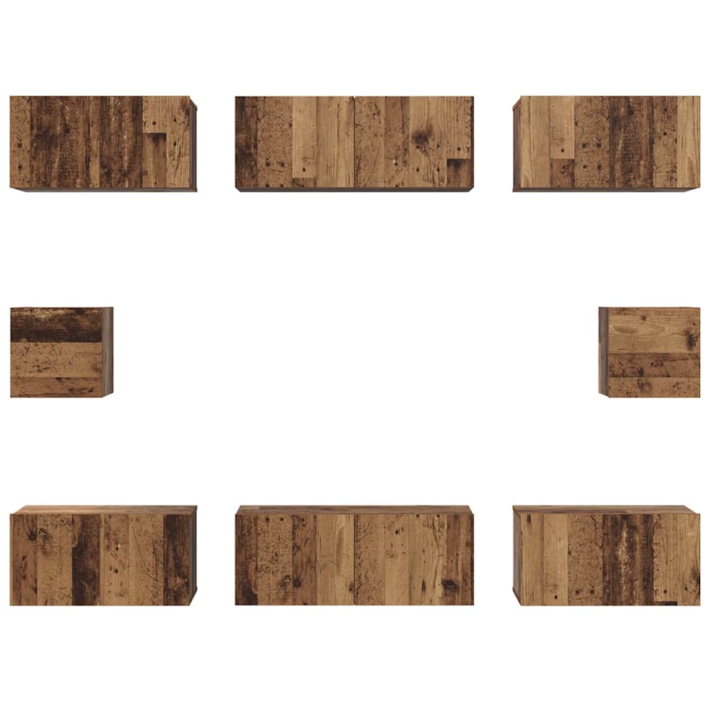 Ensemble meuble TV 8 pcs Bois Ancien Bois d'ingénierie - XIOS