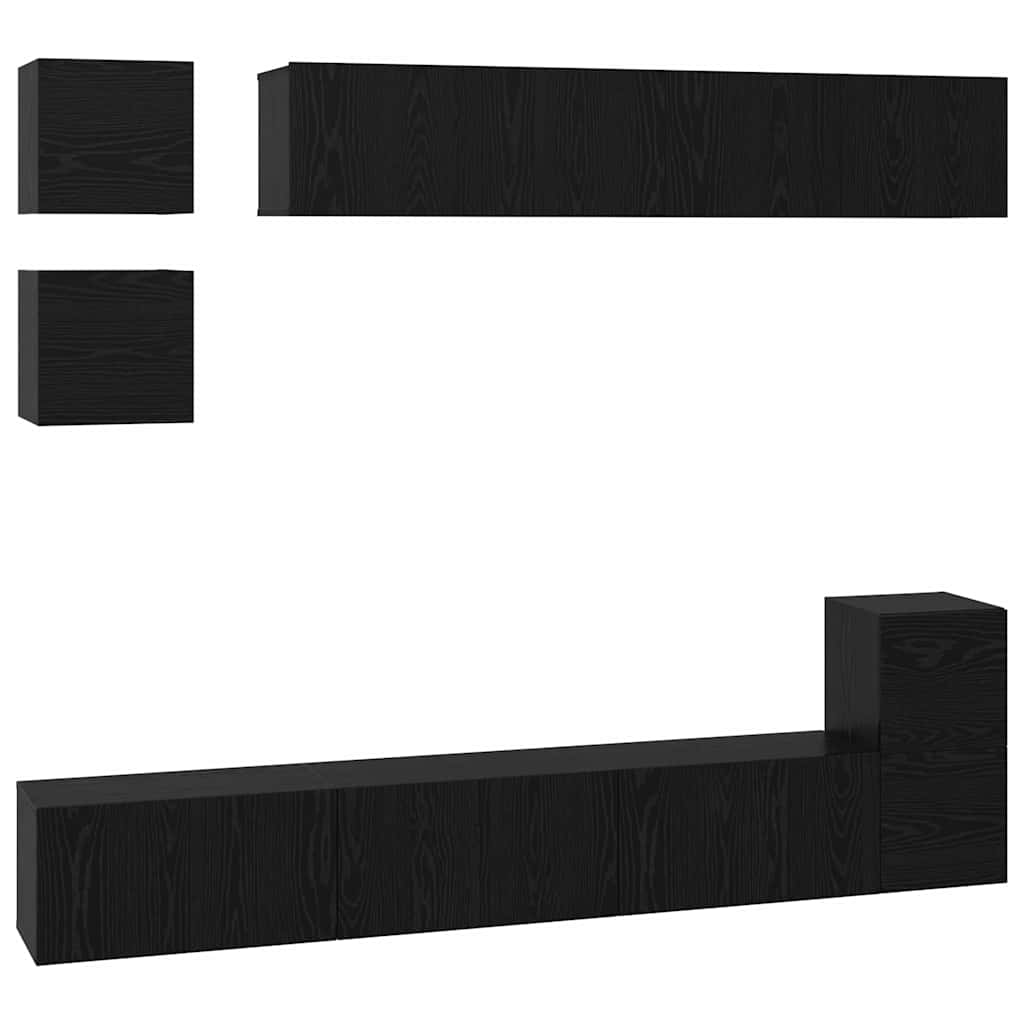 Ensemble meuble TV 8 pcs Chêne noir Bois d'ingénierie - XIOS