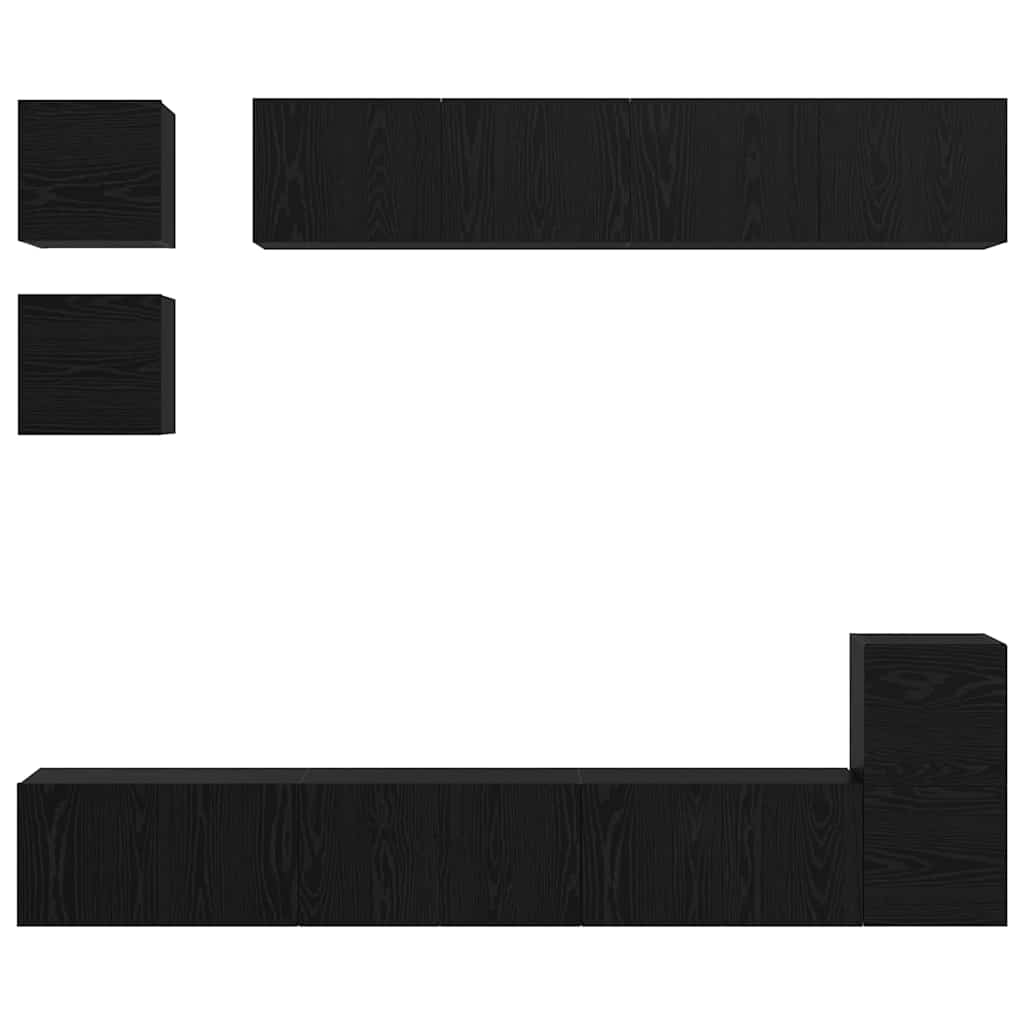 Ensemble meuble TV 8 pcs Chêne noir Bois d'ingénierie - XIOS