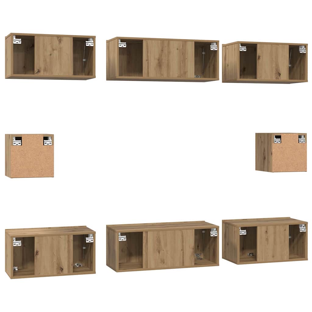 Ensemble meuble TV 8 pcs Chêne artisanal Bois d'ingénierie - XIOS
