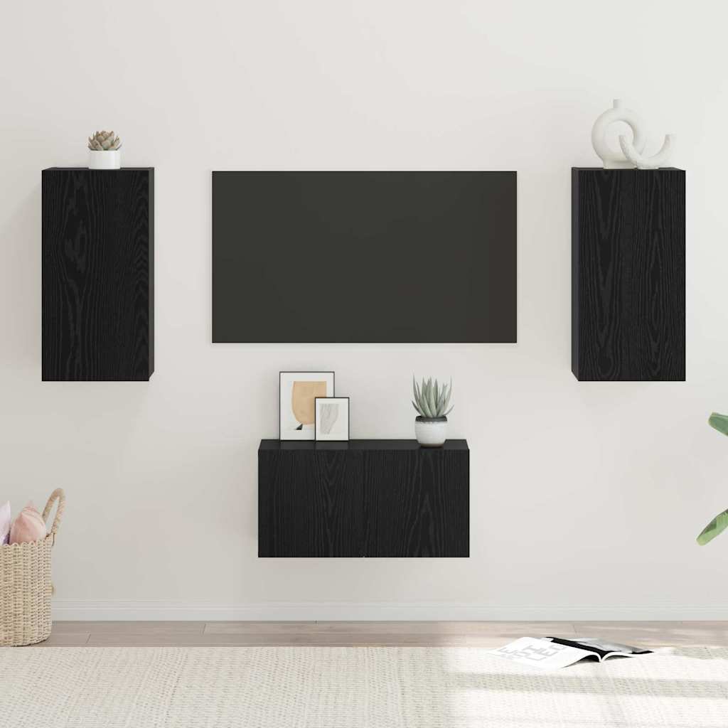 Ensemble meuble TV 3 pcs Chêne noir 60 x 30 x 30 cm - XIOS