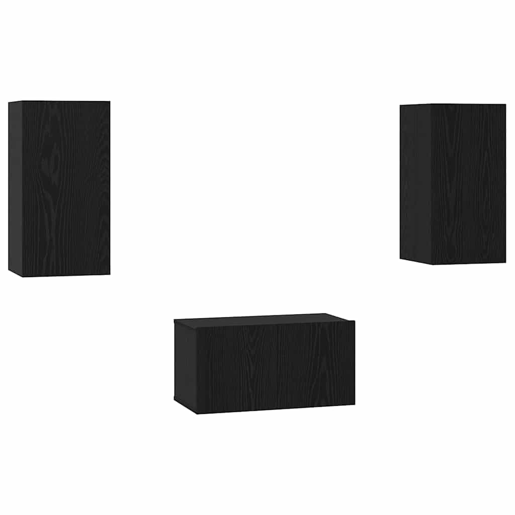 Ensemble meuble TV 3 pcs Chêne noir 60 x 30 x 30 cm - XIOS