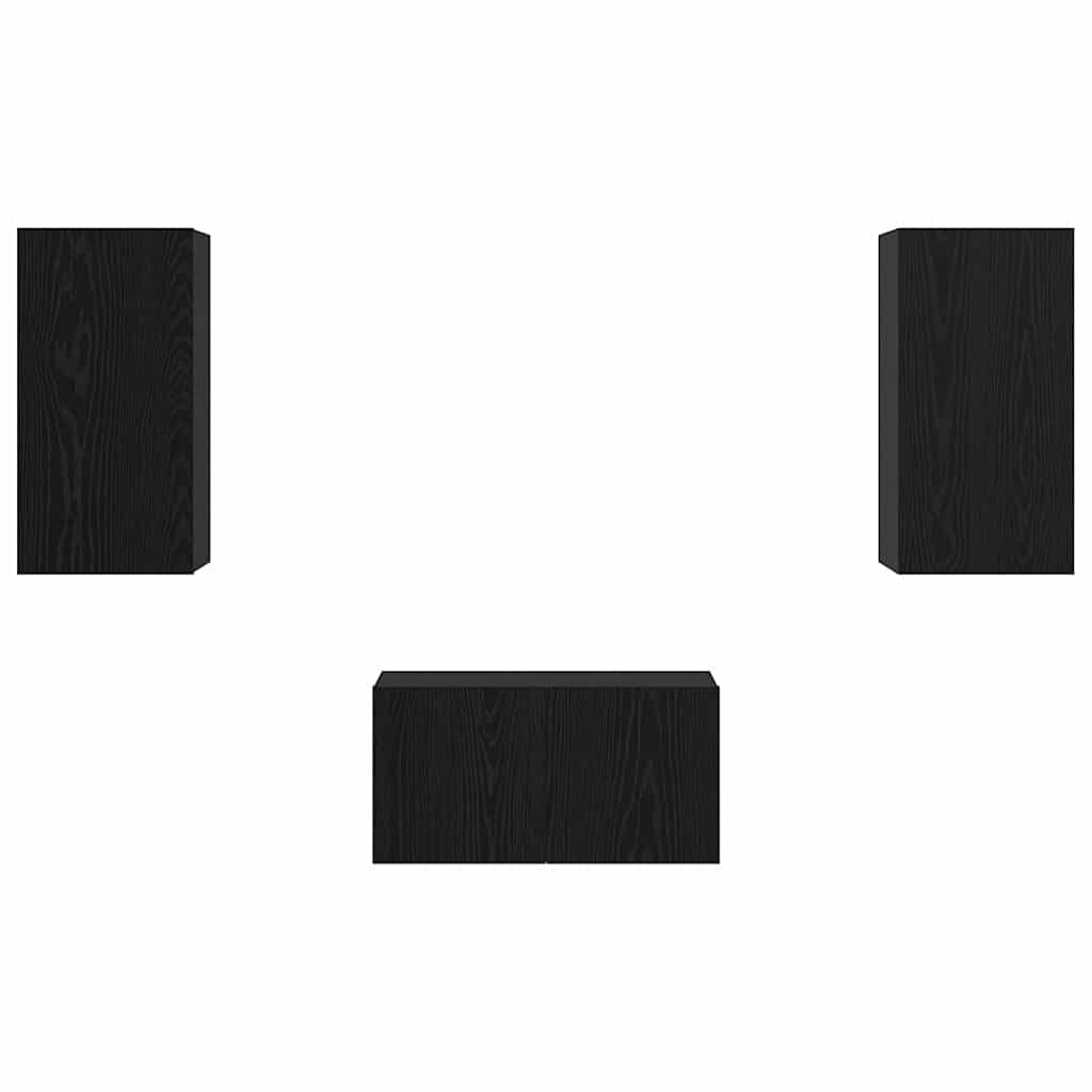 Ensemble meuble TV 3 pcs Chêne noir 60 x 30 x 30 cm - XIOS