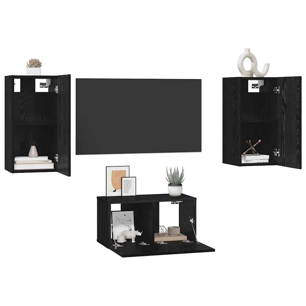 Ensemble meuble TV 3 pcs Chêne noir 60 x 30 x 30 cm - XIOS
