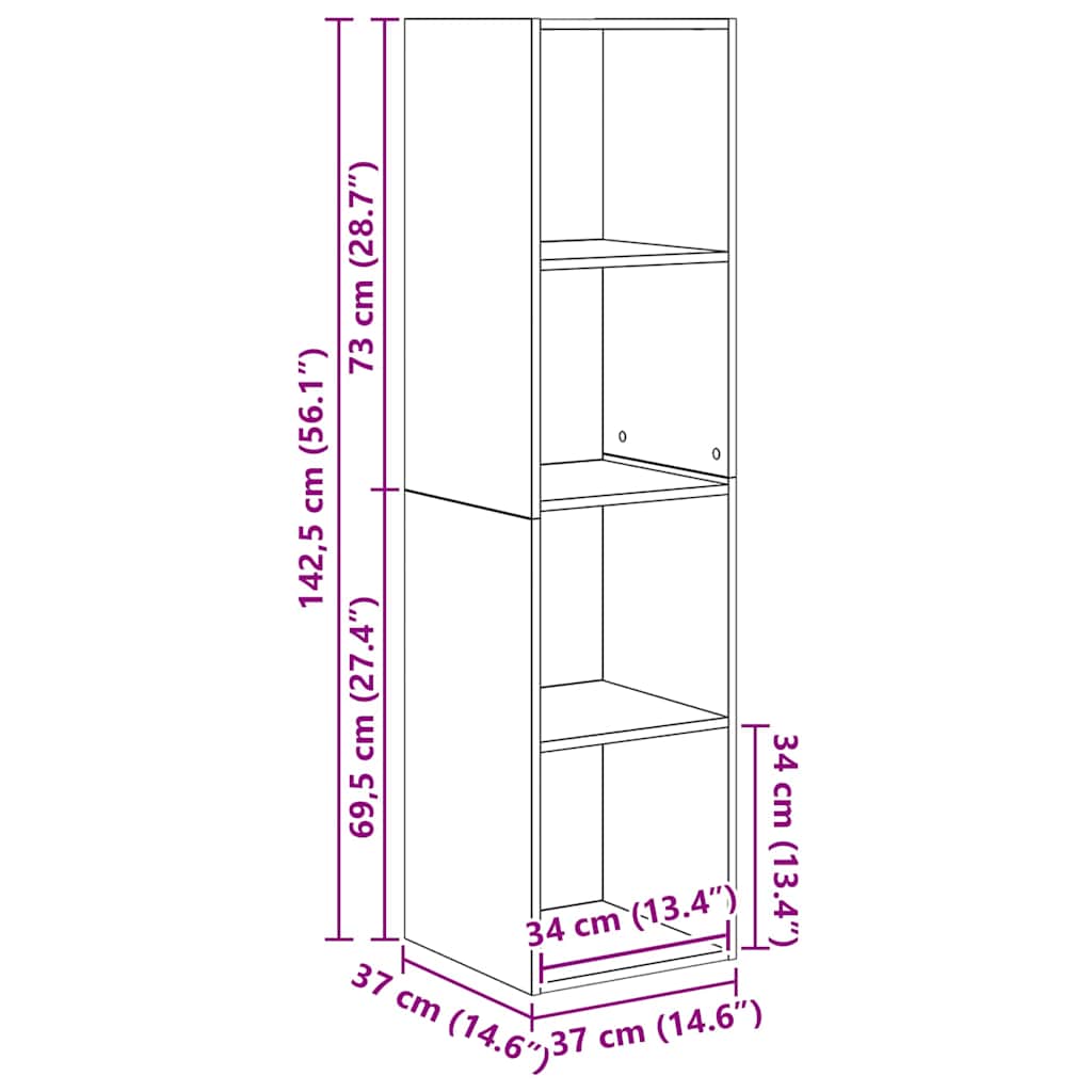 Ensemble de meubles TV 2 pcs chêne artisanal 37 x 37 x 142.5 cm - XIOS