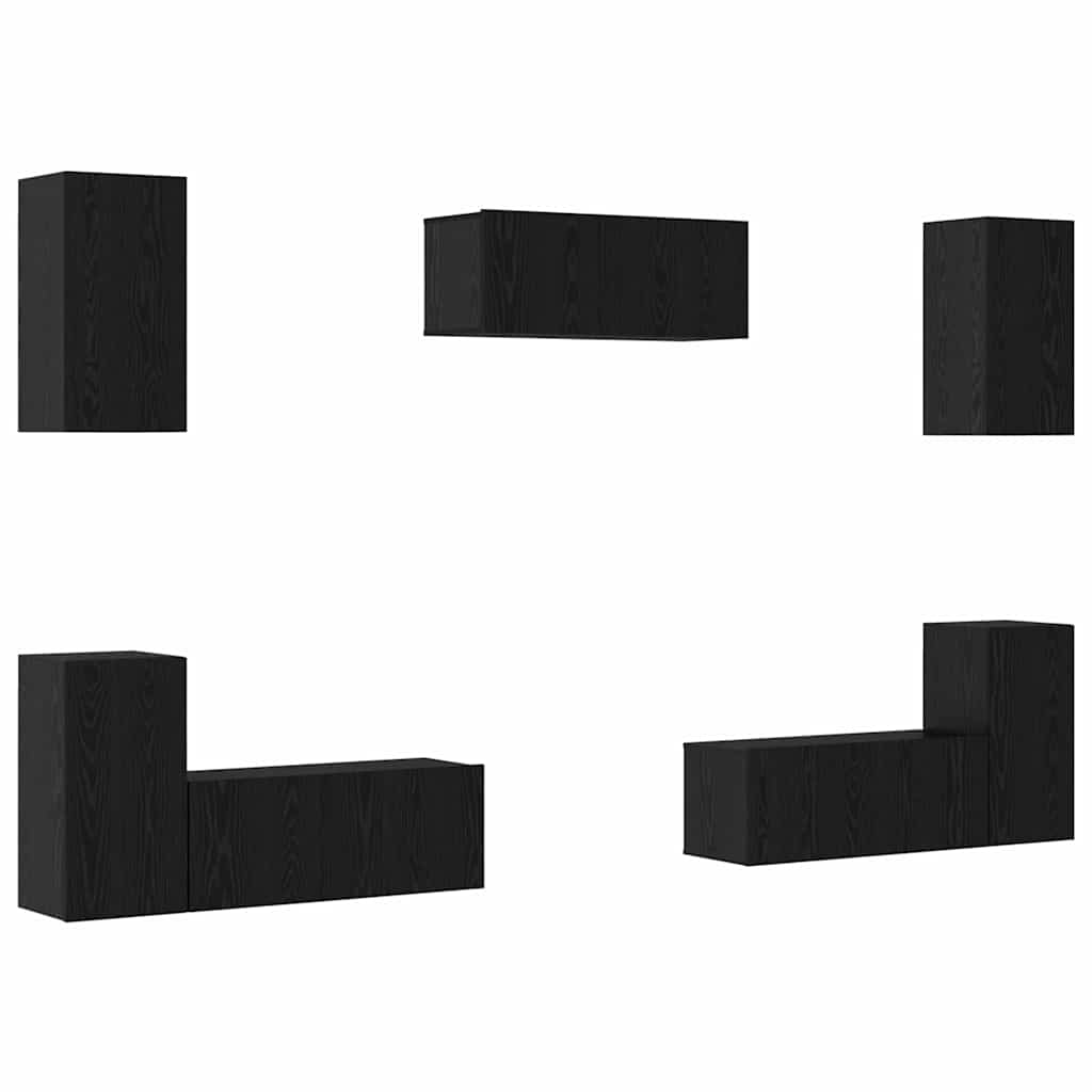 Ensemble meuble TV 7 pcs Chêne noir Bois d'ingénierie - XIOS