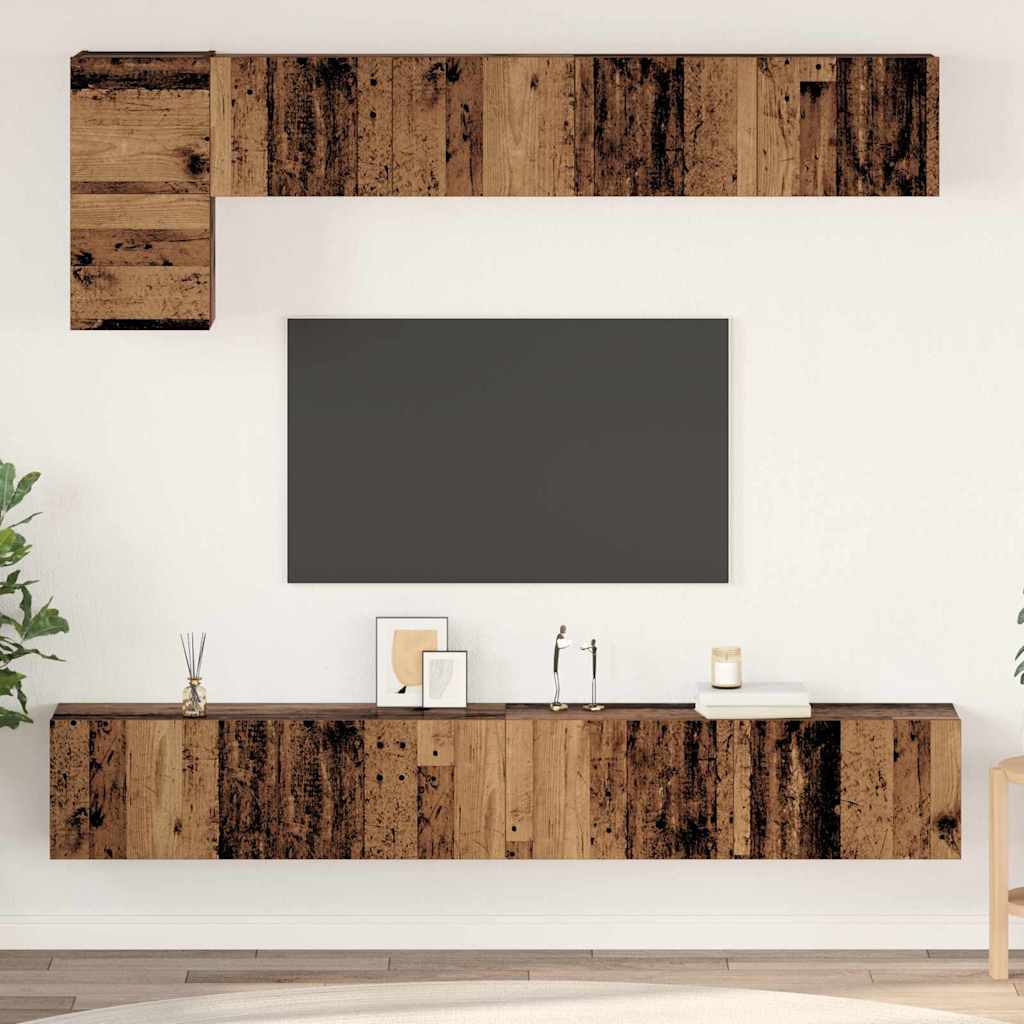 Ensemble meuble TV 5 pcs Bois Ancien Bois d'ingénierie - XIOS