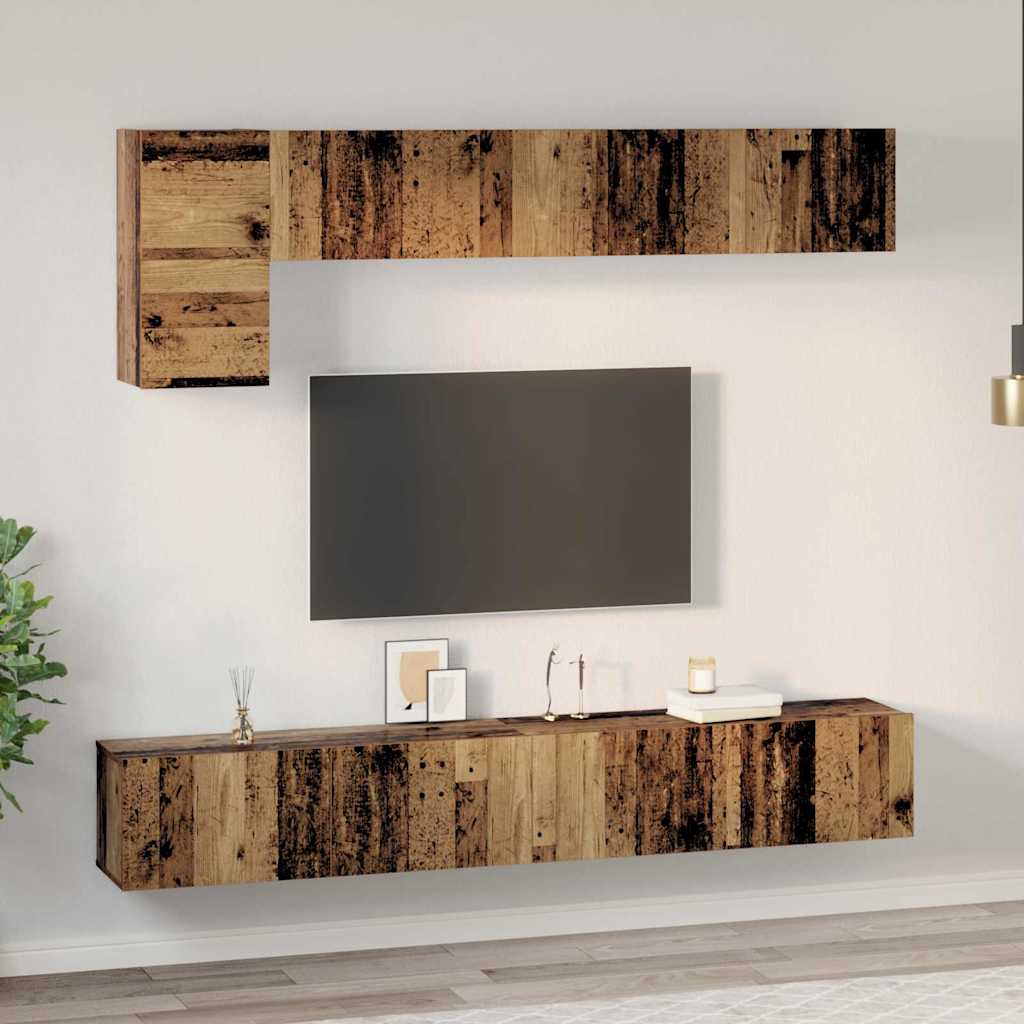 Ensemble meuble TV 5 pcs Bois Ancien Bois d'ingénierie - XIOS