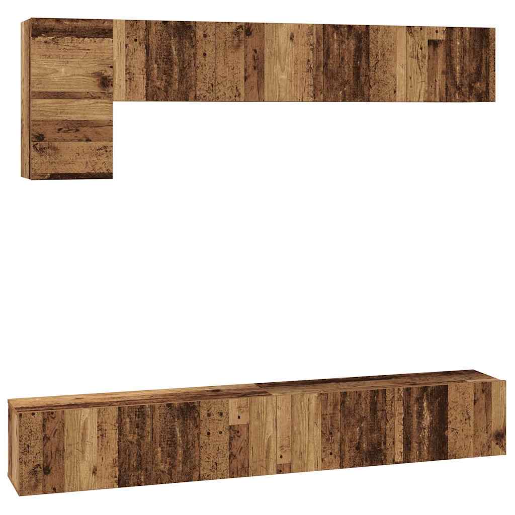 Ensemble meuble TV 5 pcs Bois Ancien Bois d'ingénierie - XIOS