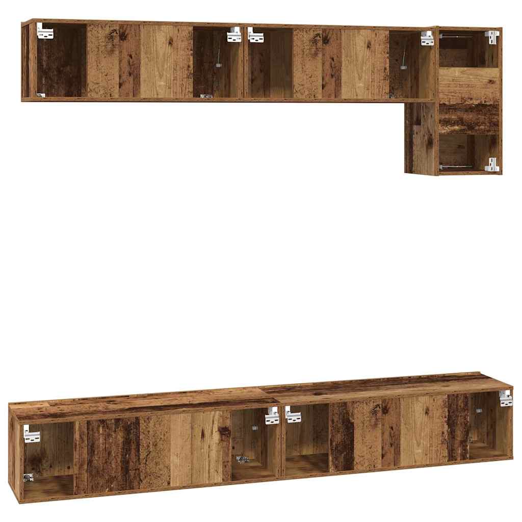 Ensemble meuble TV 5 pcs Bois Ancien Bois d'ingénierie - XIOS