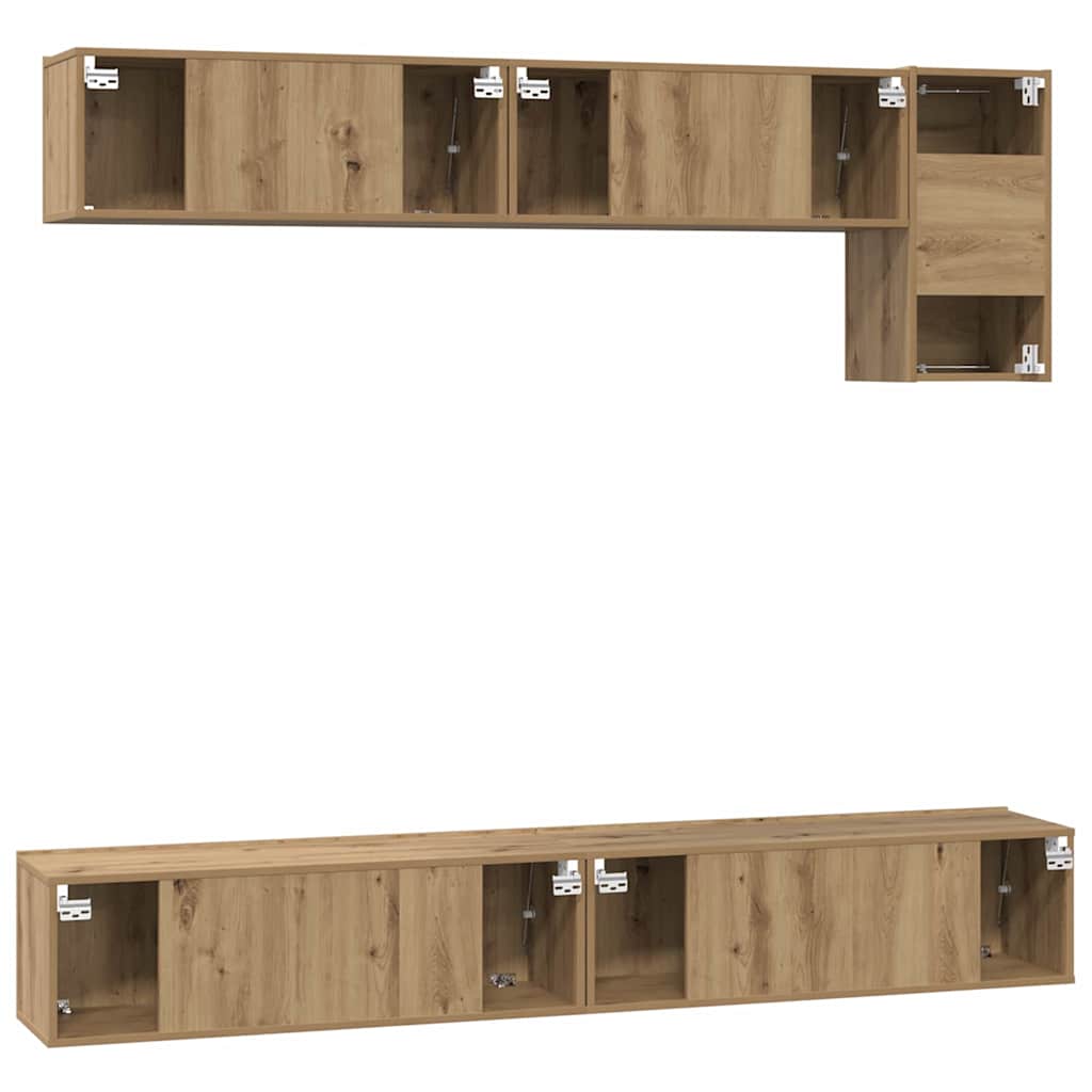 Ensemble meuble TV 5 pcs Chêne artisanal Bois d'ingénierie - XIOS