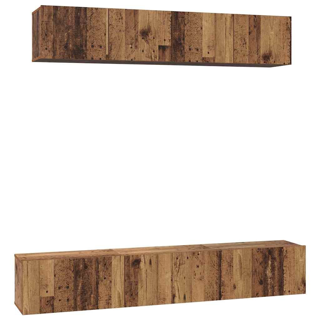 Ensemble meuble TV 5 pc Bois Ancien Bois d'ingénierie