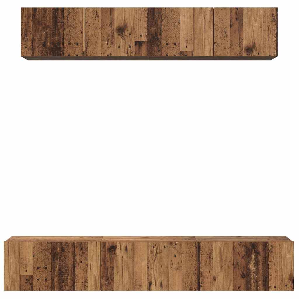Ensemble meuble TV 5 pc Bois Ancien Bois d'ingénierie